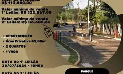Apartamento para Venda em Ribeirão Preto, Parque dos Lagos, 2 dormitórios, 1 banheiro, 1 vaga