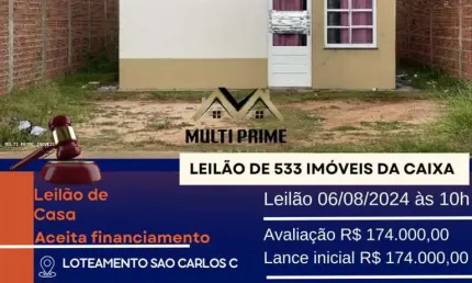 Casa para Venda em São Carlos, Loteamento Residencial Vida Nova São Carlos, 2 dormitórios, 1 banheiro, 1 vaga