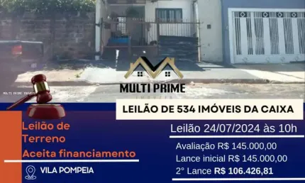 Terreno para Venda em Ribeirão Preto, Vila Pompéia, 1 vaga