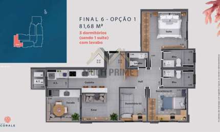 Apartamento para Venda em Ribeirão Preto, Nova Aliança, 3 dormitórios, 1 suíte, 1 banheiro, 1 vaga