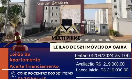 Apartamento para Venda em Campinas, Loteamento Residencial Parque dos Cantos, 2 dormitórios, 1 banheiro, 1 vaga
