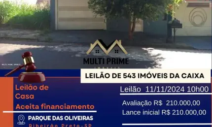 Casa para Venda em Ribeirão Preto, Parque das Oliveiras, 2 dormitórios, 1 banheiro, 2 vagas