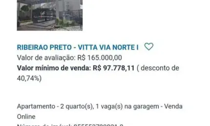 Apartamento para Venda em Ribeirão Preto, Valentina Figueiredo, 2 dormitórios, 1 banheiro, 1 vaga