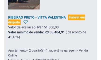 Apartamento para Venda em Ribeirão Preto, Valentina Figueiredo, 2 dormitórios, 1 banheiro, 1 vaga
