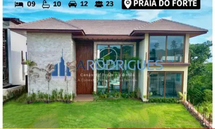Mansão com 9 suítes na praia do forte com praia semi privativa
