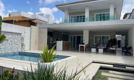 Casa para Locação em Lauro de Freitas, Vilas Do Atlântico, 4 dormitórios, 4 suítes, 5 banheiros, 2 vagas