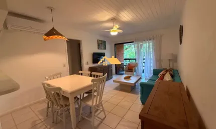 Flat em condomínio para locação em Juquehy, São Sebastião-SP: 3 quartos, 3 suítes, 1 sala, 3 banheiros, 2 vagas.