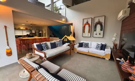 Aluguel de Casa em Condomínio de Luxo em Juquehy, São Sebastião-SP: 4 Quartos, 4 Suítes, 2 Salas, 4 Banheiros, 3 Vagas, 180m².