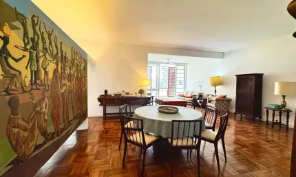 Apartamento de 3 quartos com arquitetura única no Edifício Lausanne em Higienópolis, São Paulo - SP: 180m², 3 suites, 3 salas, 3 banheiros, 1 vaga.