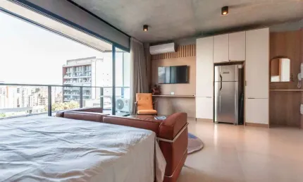 Confortável apartamento tipo para venda em Itaim Bibi com 1 quarto, 42m²