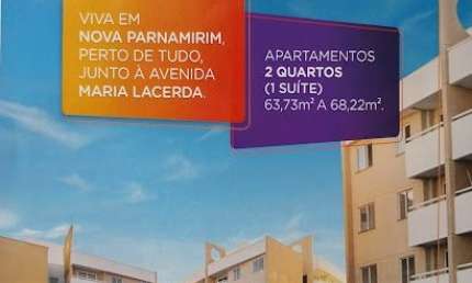 Apartamentos com 02 quartos, sendo 01 suíte em Nova Parnamirim RN