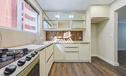 Apartamento 3 quartos, 1 suíte, 1 vaga de garagem no ed las palmas, bairro batel - curitiba/pr