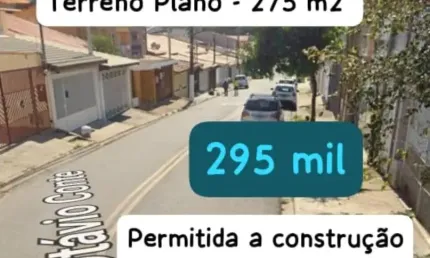 Jd. Califórnia (Santa Luzia) Terreno Plano com 275 m2 (pode construir 2 casas)