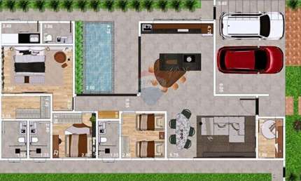 Casa de Condomínio para venda em Portal Da Mata de 162.00m² com 3 Quartos, 3 Suites e 4 Garagens