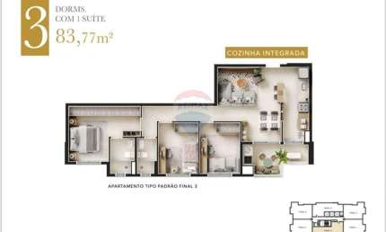 Apartamento para venda em Jardim Botânico de 83.77m² com 3 Quartos, 1 Suite e 2 Garagens