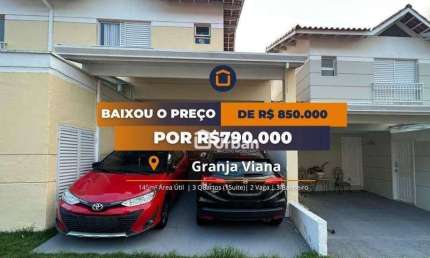 Casa de Condomínio para venda em Granja Viana de 145.00m² com 3 Quartos, 1 Suite e 2 Garagens
