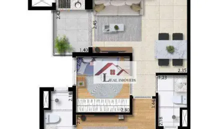 Apartamento para venda em Casa Branca de 56.00m² com 2 Quartos, 1 Suite e 1 Garagem