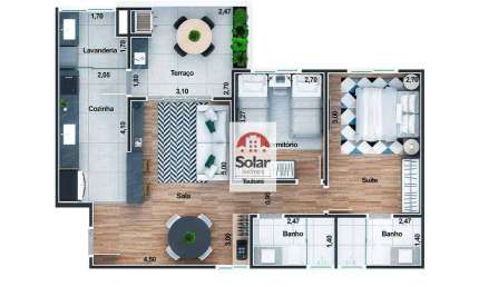 Apartamento para venda em Vila Jaboticabeira de 76.00m² com 2 Quartos, 1 Suite e 2 Garagens
