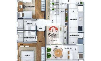 Apartamento para venda em Jardim Das Nações de 76.00m² com 2 Quartos, 1 Suite e 1 Garagem