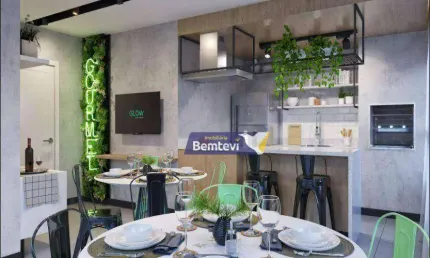 Apartamento para venda em Novo Mundo de 61.00m² com 1 Quarto e 2 Garagens