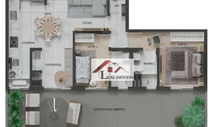 Apartamento para venda em barcelona de 108.00m² com 2 quartos, 2 suites e 2 garagens