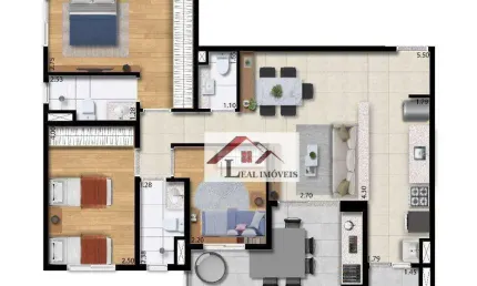 Apartamento para venda em casa branca de 89.00m² com 3 quartos, 1 suite e 2 garagens