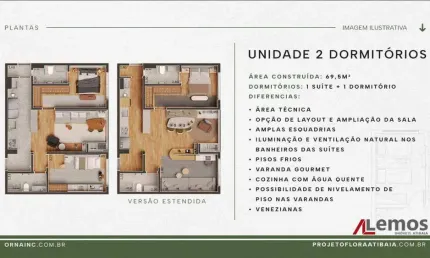 Apartamento com 2 dormitórios à venda, no Itapetininga - Atibaia/SP