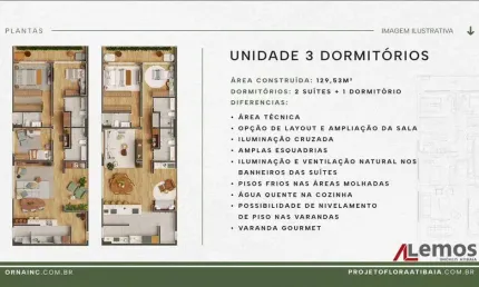 Apartamento com 3 dormitórios à venda, no Itapetininga - Atibaia/SP