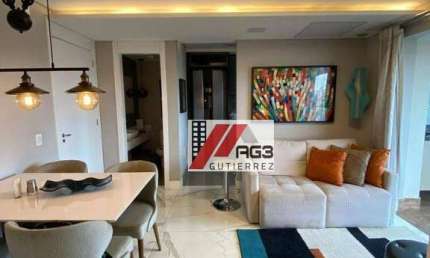 Apartamento totalmente mobiliado de 1 suíte, lavabo, ar-condicionado, uma vaga e lazer completo no Ipiranga