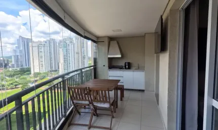 Apartamento de 97m2 locação com mobília 3 dorms sendo 2 suites e 3 vagas