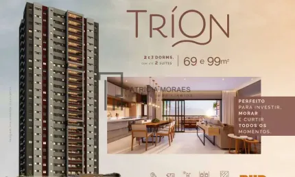 Tríon Jardim Paulistano para morar ou investir: planta 99,92m² até 2 suítes