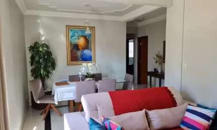 Apto 3/4 (1suíte), sala em 2 ambientes, área de serviço separada da cozinha, 2 vagas de garagem.