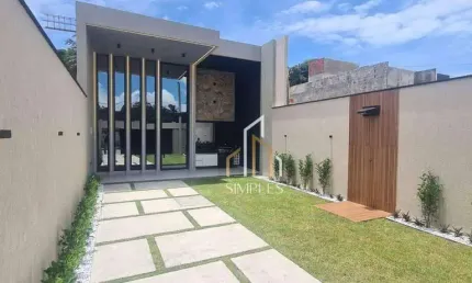 Casa Plana de Alto Padrão no Eusébio – 4 Suítes, 2 Vagas, Próximo à Av. Santa Cecília