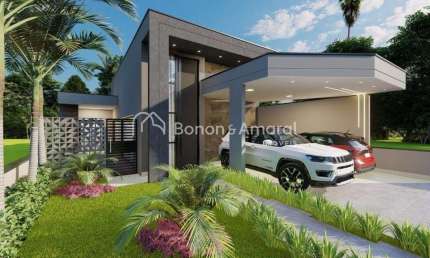 Casa Térrea no Terras da Estância com acabamento diferenciado - 3 suítes e piscina