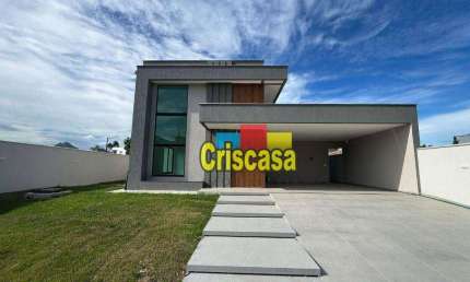 Casa de Alto Padrão à Venda no Condomínio Villa Contorno - Rio das Ostras | 3 Suítes, Área Gourmet e Segurança 24h