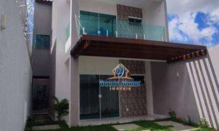 ALTO PADRÃO NO MELHOR DO EUSÉBIO! Casa Duplex com 4 Quartos (3 Suítes) + Varanda Gourmet, 174 m² por R$ 590.000 - Guaribas - Eusébio/CE