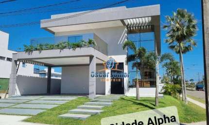 MEGA CASA DUPLEX com 4 Suítes em CONDOMÍNIO FECHADO, 338 m² por R$ 1.990.000 - Cidade Alpha - Eusébio/CE