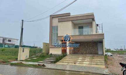 Casa Duplex em Condomínio Fechado com 4 Suítes + Área de Lazer Completa, 363 m² por R$ 2.900.000 - Cidade Alpha - Eusébio/CE