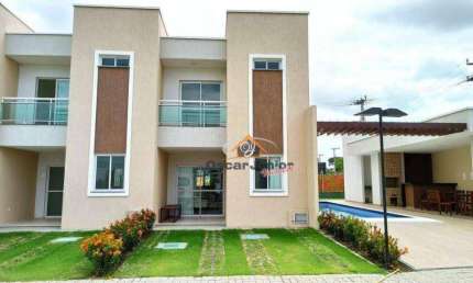Casa Duplex em Condomínio Fechado com 3 Quartos (2 Suítes) + Wc Social, 97 m² por A PARTIR DE R$ 417.515,16 - Eusébio - Eusébio/CE.