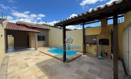 Casa plana com 3 quartos (2 suítes) com piscina e churrasqueira à venda, 83 m² por r$ 390.000 - passaré - fortaleza/ce