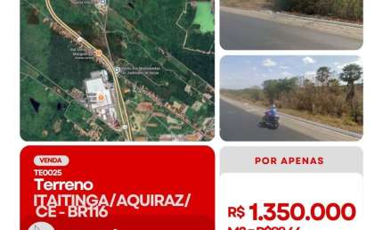Terreno à venda na Rua Principal, 2121, Justiniano de Serpa, Aquiraz, 15226 m2 por R$ 1.350.000