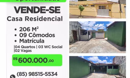 Casa com 4 quartos à venda na Rua Major Gerardo Mendes, 434, Alto da Balança, Fortaleza