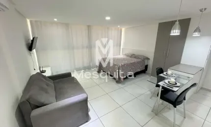 Apartamento para locação em cabedelo, ponta de campina, 1 dormitório, 1 suíte, 1 banheiro