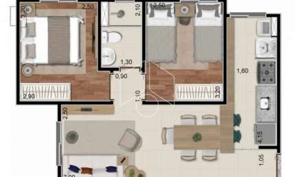 Apartamento com 2 quartos à venda na Rua José Bonifácio, Torre 02, 102125, Jardim Cristo Rei, Marília