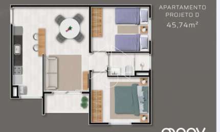 Apartamento com 2 quartos à venda na Rua Paulo Zangarini Pardo, Bloco 02, 63, Jardim Florença, Marília