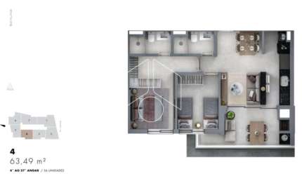 Apartamento com 2 quartos à venda na Alameda Joaquim Cavina, 106063, Jardim Maria Izabel, Marília