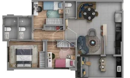 Apartamento com 3 quartos à venda na Rua A, Torre 1, 69, Esmeralda Residence II, Marília