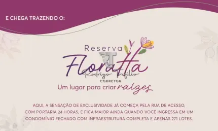 Lançamento - Reserva Floratta Bauru/SP - Loteamento fechado