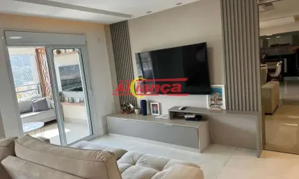 APARTAMENTO PARA ALUGAR COM 03 QUARTOS, SUÍTE, 02 VAGAS, 145M², CIDA MAIA - GUARULHOS/SP - R$ 13.000
