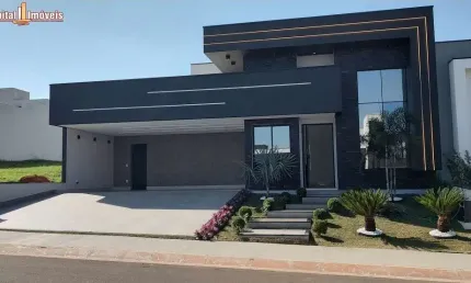 Luxuosa casa em condomínio à venda em Indaiatuba-SP - 03 quartos, 03 suítes, 2 salas, 05 banheiros, 6 vagas de garagem, 221,91m² - Jardim Residencial Dona Maria José.